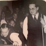 Horace Lindrum with Joe Davis at a billiards exhibition
