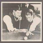 Walter Lindrum and Don Bradman playing billiards