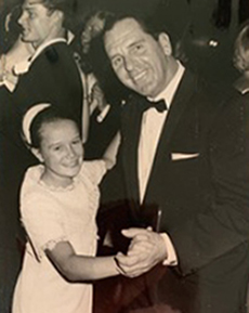 Tammy Lindrum dancing with Uncle Bill Ellis, husband of Dolly Lindrum