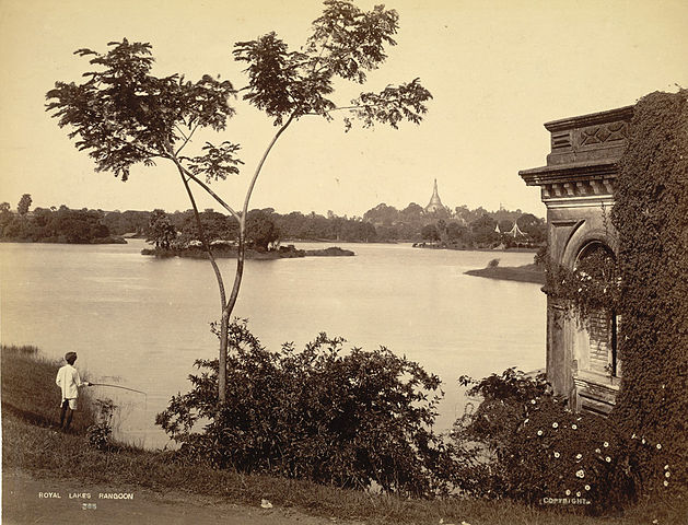 Royal Lake Rangoon 1895 via Wikipedia