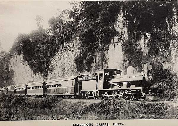 Railway near Ipoh, Malay States 1902 via Wikimedia Commons