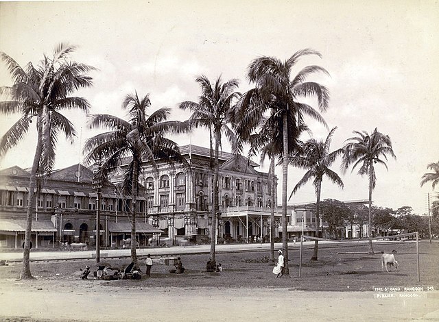 The Strand Hotel Rangoon 1845-1911 via Wikimedia Commons