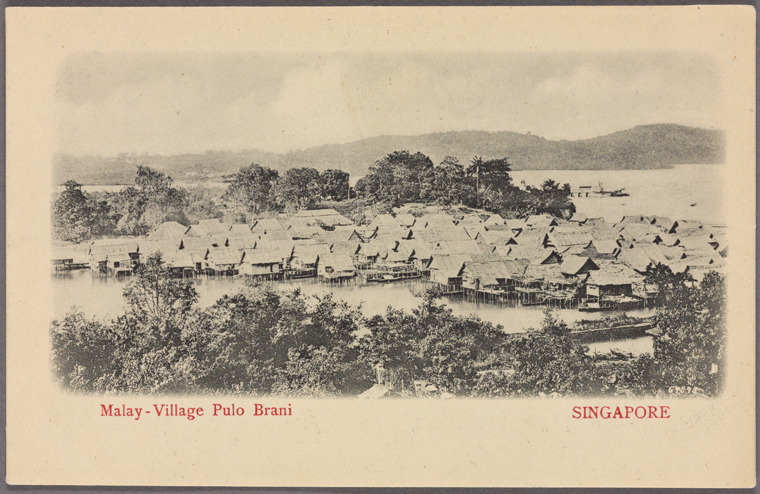Malay village Pulo Brani Singapore via New York Public Library