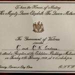 Invitation for Walter Lindrum to meet Her Majesty Queen Elizabeth the Queen Mother - photo by George Spiteri